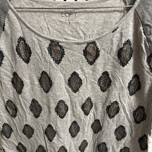 Ann Taylor Loft sequin cotton tshirt